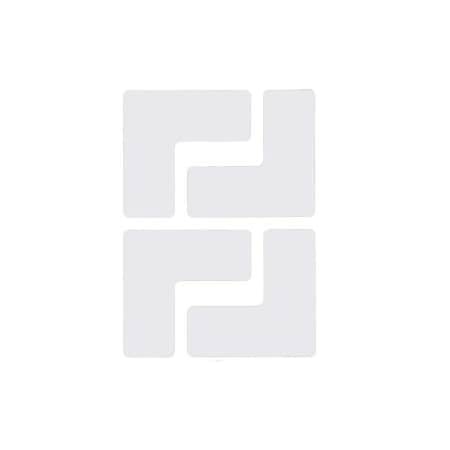 Brady Brady 104335 ToughStripe Floor Corner Marks, Polyester, 2"W, 20/Pack, White 104435